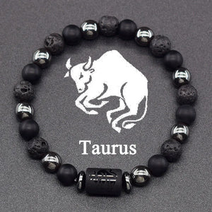 Bracelet Perles Signe du Zodiaque 12 Constellations taureau