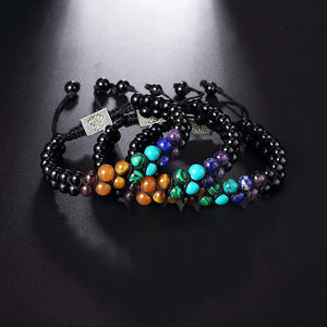 Bracelet Pierre 7 Chakras Arbre de Vie Noir