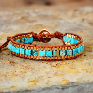 Bracelet Pierre Jaspe Turquoise