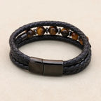Armband Tijgeroog Steen Leer 