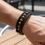 Armband Tijgeroog Steen Leer 