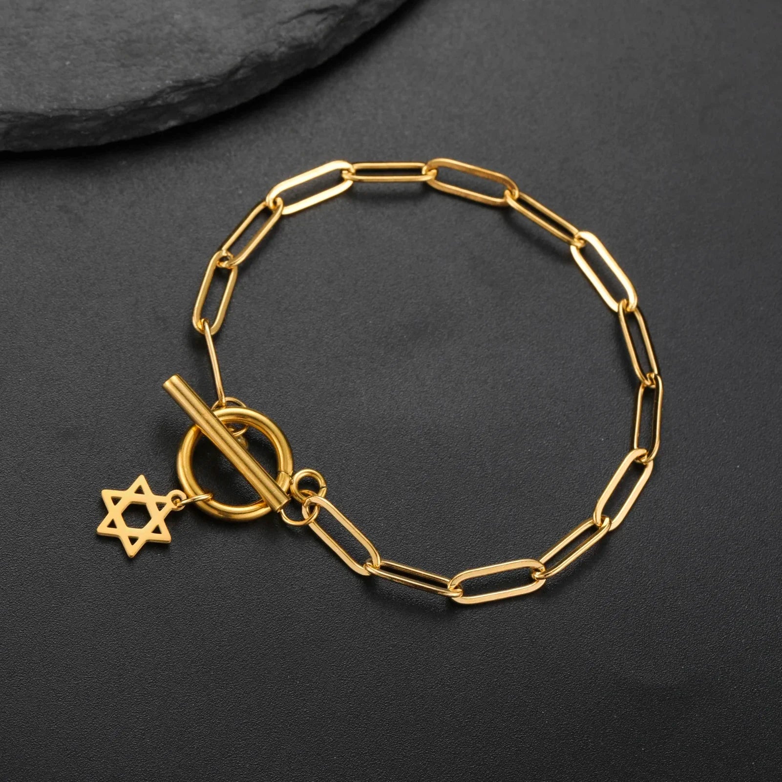 Armband voor dames met hanger van de <span data-glossary-id="star-of-david">Davidster</span>, Joods symbool in goud