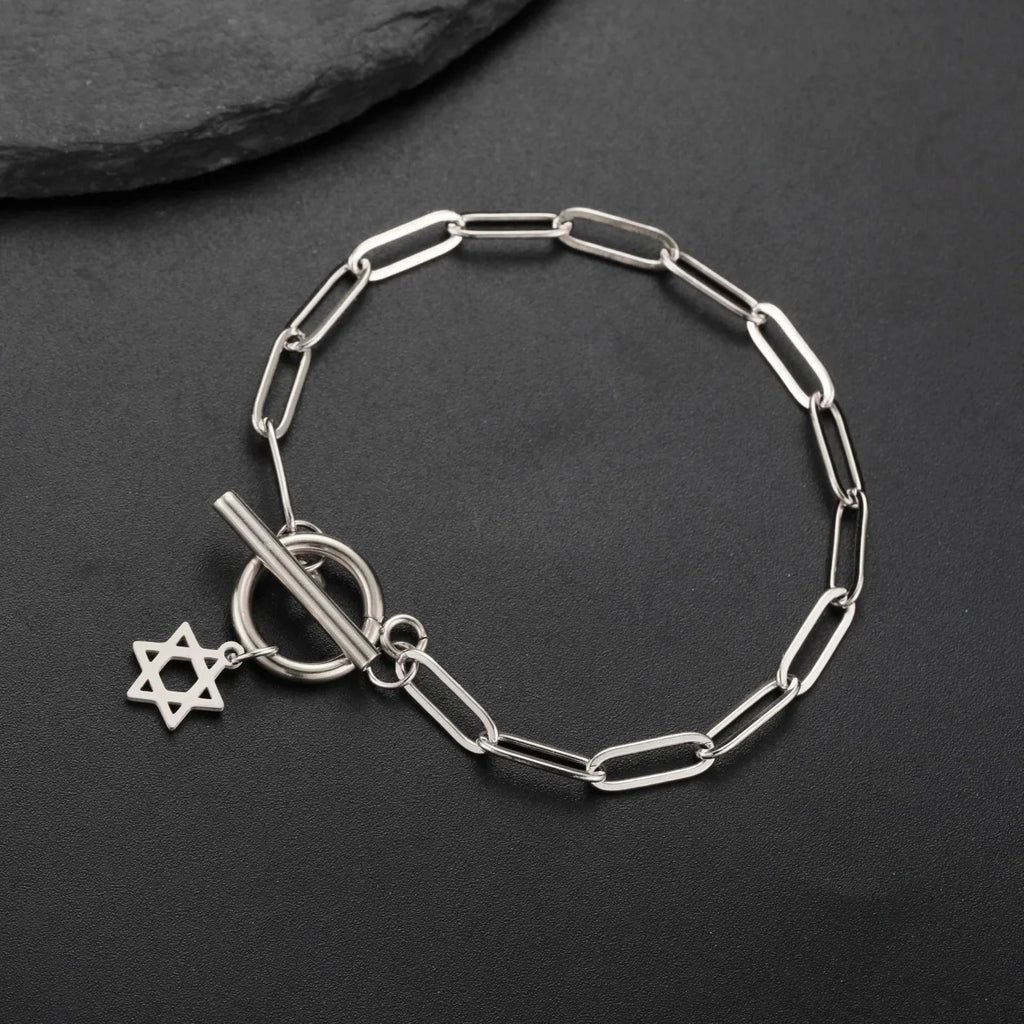 Armband voor dames met hanger van de <span data-glossary-id="star-of-david">Davidster</span>, Joods symbool in zilver