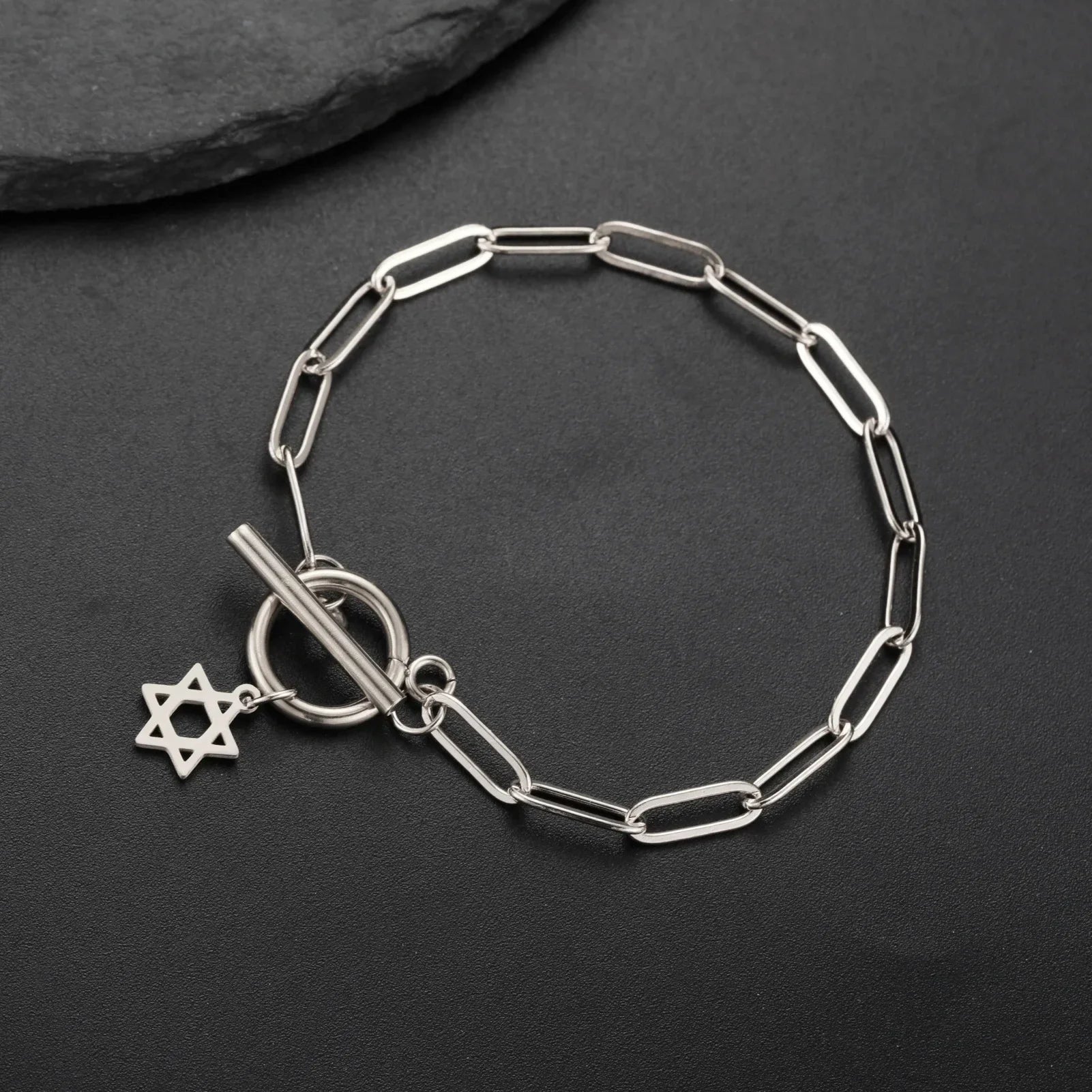 Armband voor dames met hanger van de <span data-glossary-id="star-of-david">Davidster</span>, Joods symbool in zilver