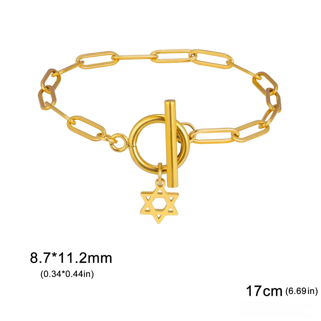 Armband voor dames met hanger van de <span data-glossary-id="star-of-david">Davidster</span>, Joods symbool in goud