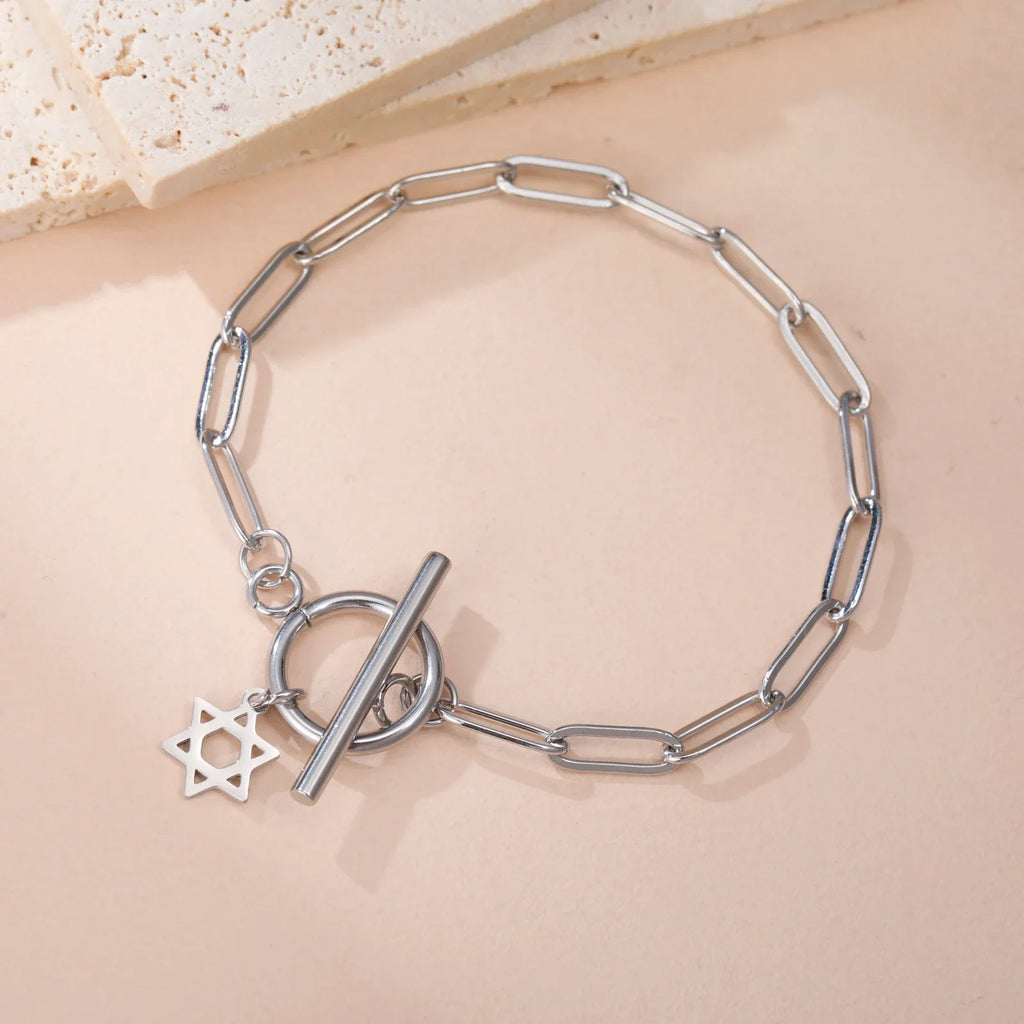 Armband voor dames met hanger van de <span data-glossary-id="star-of-david">Davidster</span>, Joods symbool in zilver