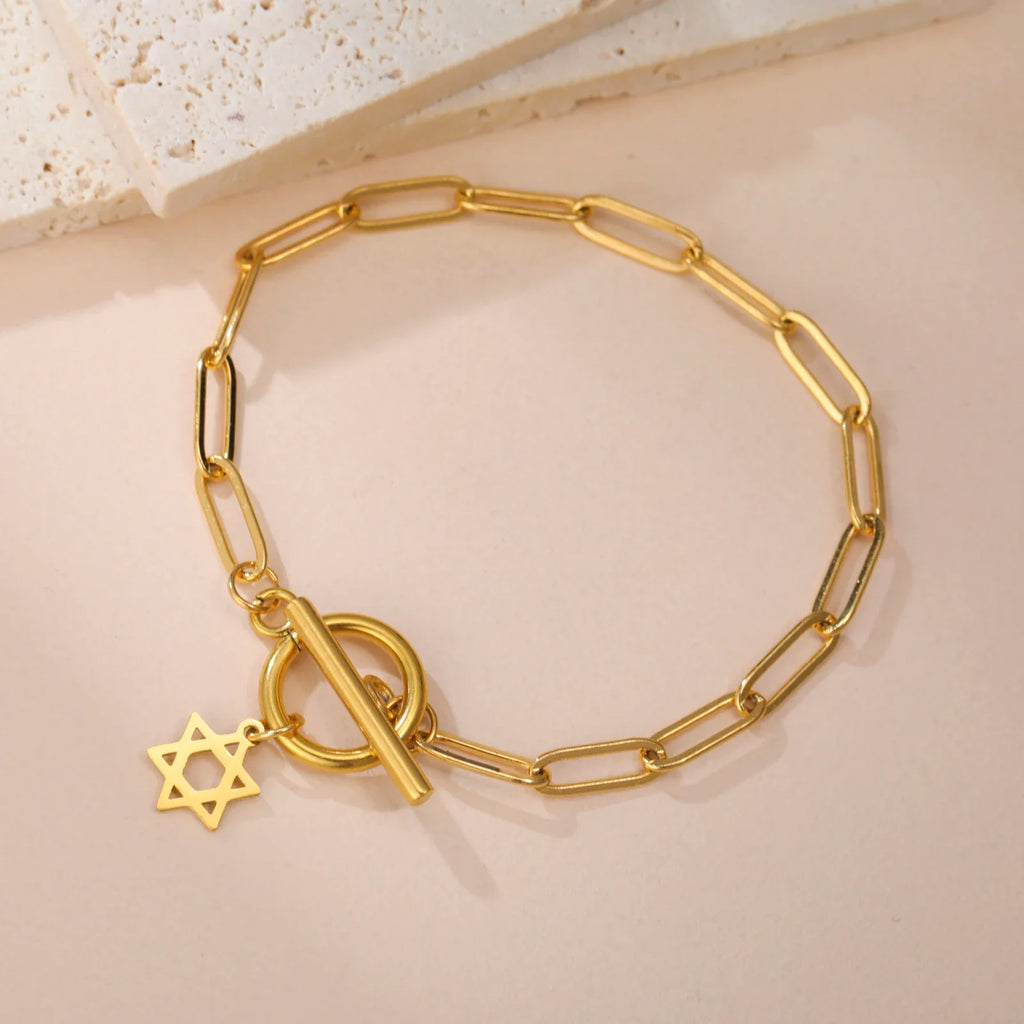 Armband voor dames met hanger van de <span data-glossary-id="star-of-david">Davidster</span>, Joods symbool in goud