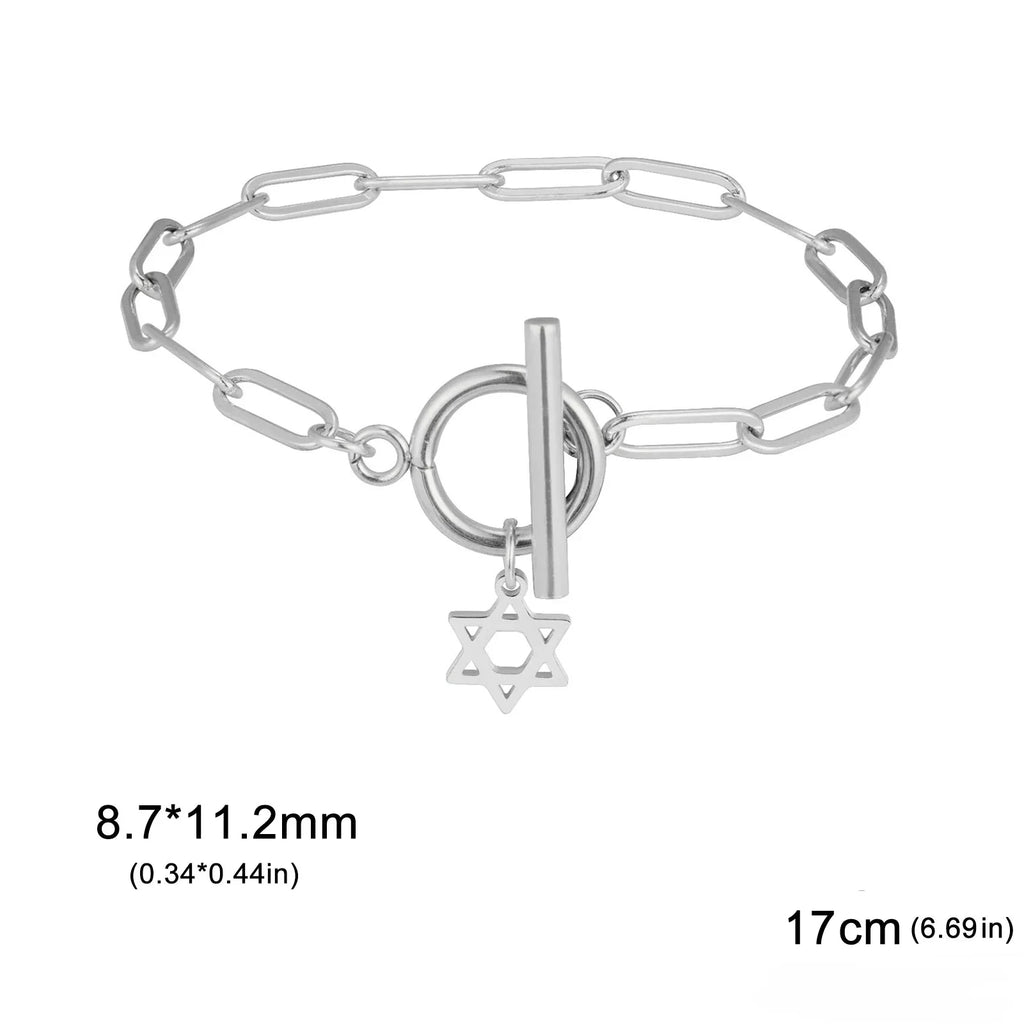 Armband voor dames met hanger van de <span data-glossary-id="star-of-david">Davidster</span>, Joods symbool in zilver