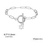 Armband voor dames met hanger van de <span data-glossary-id="star-of-david">Davidster</span>, Joods symbool in zilver