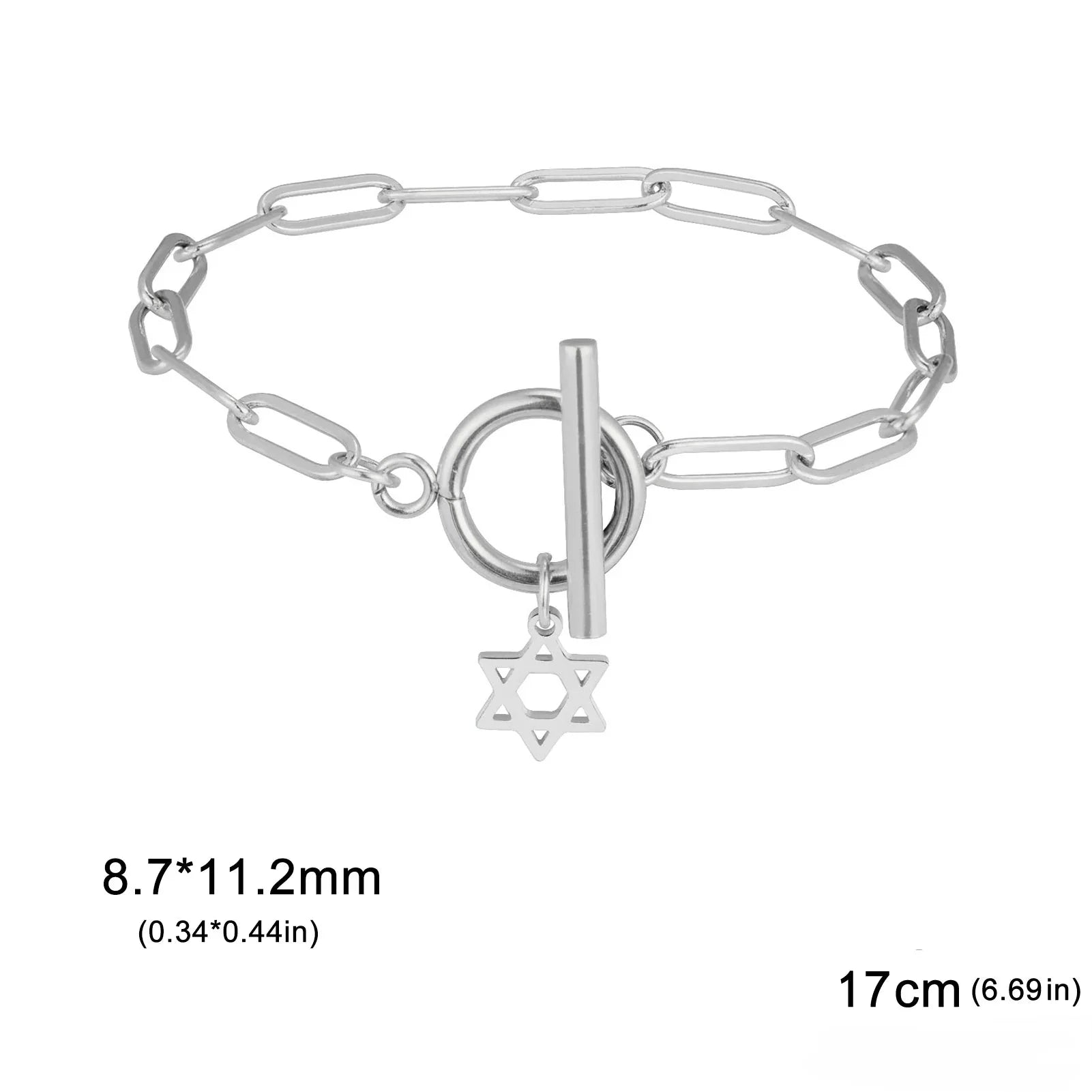Armband voor dames met hanger van de <span data-glossary-id="star-of-david">Davidster</span>, Joods symbool in zilver