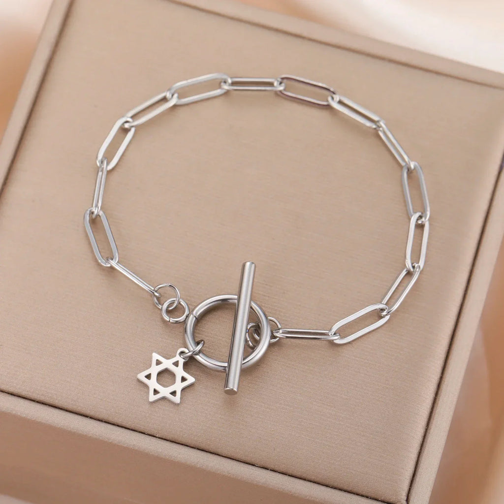 Armband voor dames met hanger van de <span data-glossary-id="star-of-david">Davidster</span>, Joods symbool in zilver