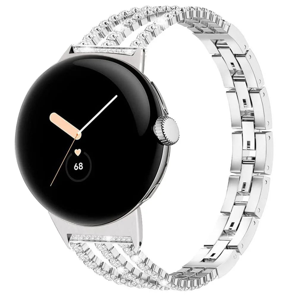 Armband voor dames Google Pixel Watch 1, 2, 3, 4 41mm 45mm zilver