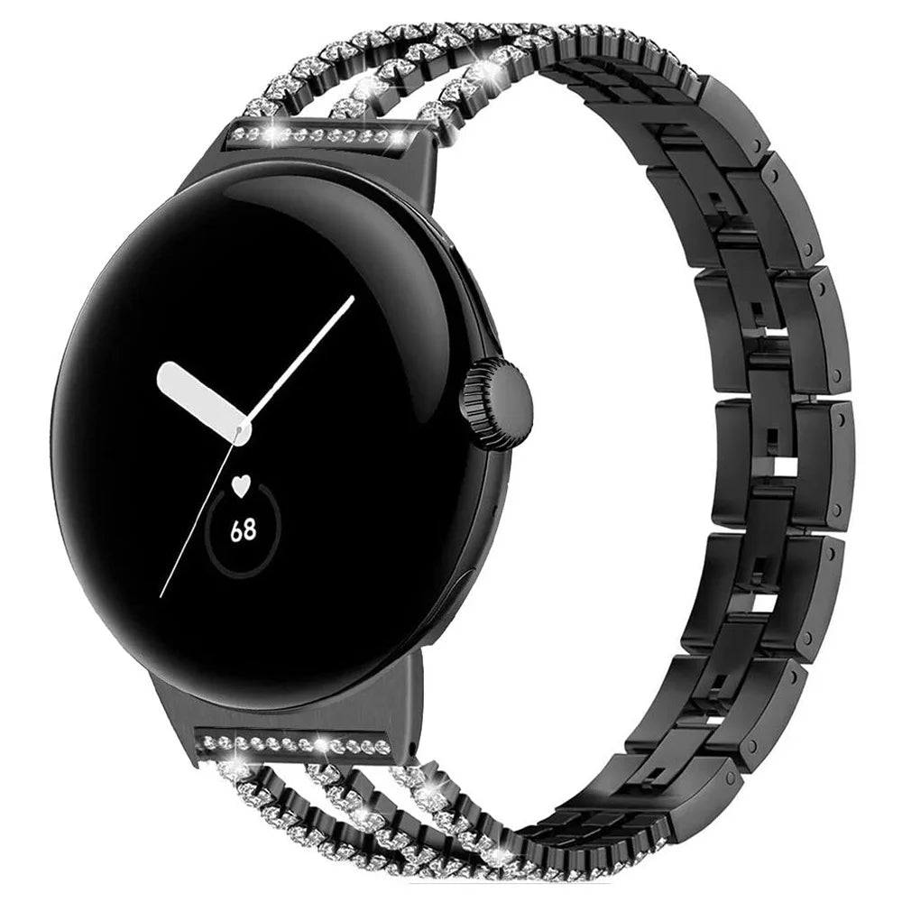 Armband voor dames Google Pixel Watch 1, 2, 3, 4 41mm 45mm zwart