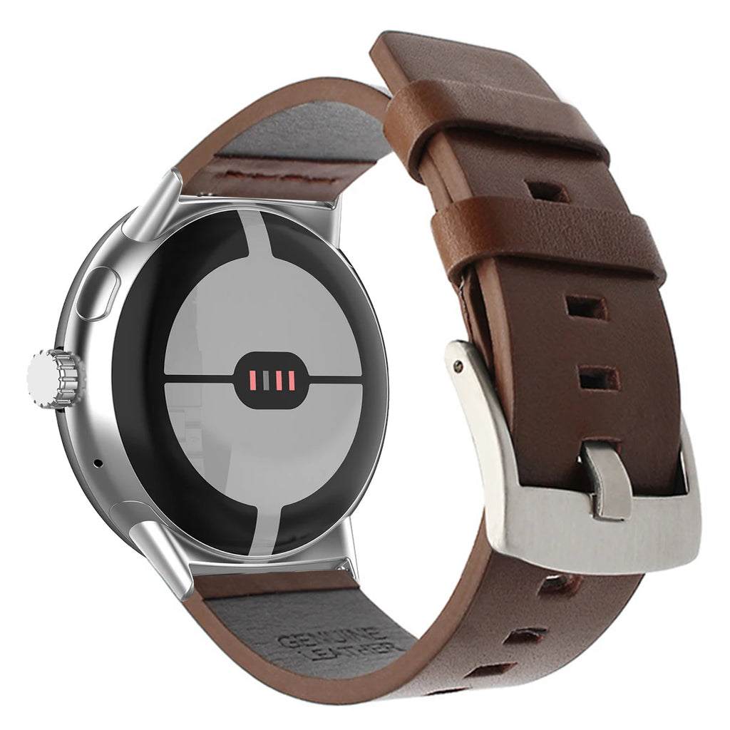 Horlogebandje voor Google Pixel Watch in bruin leer 1, 2, 3, 41mm 45mm