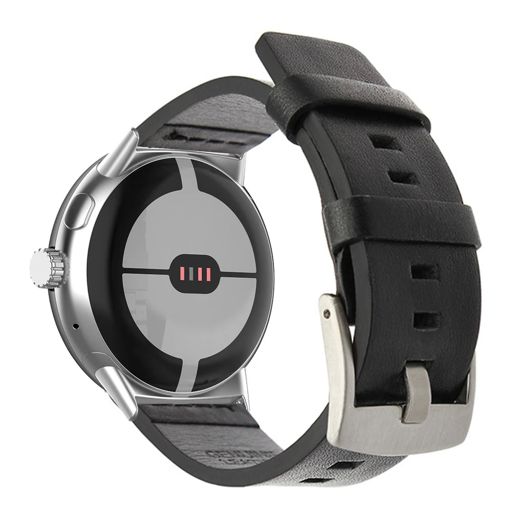 Horlogebandje voor Google Pixel Watch in bruin leer 1, 2, 3, 41mm 45mm zwart