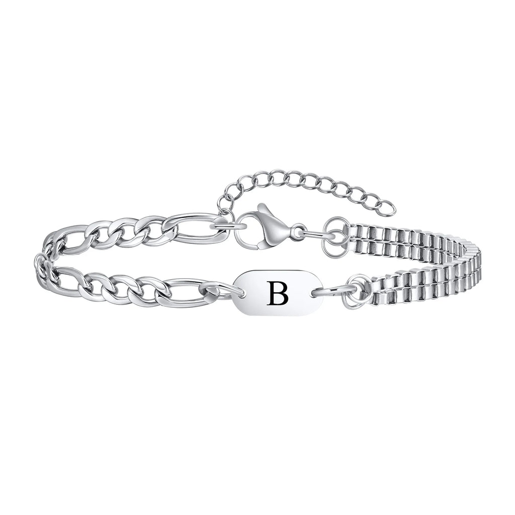 Armband voor heren met initiaal b
