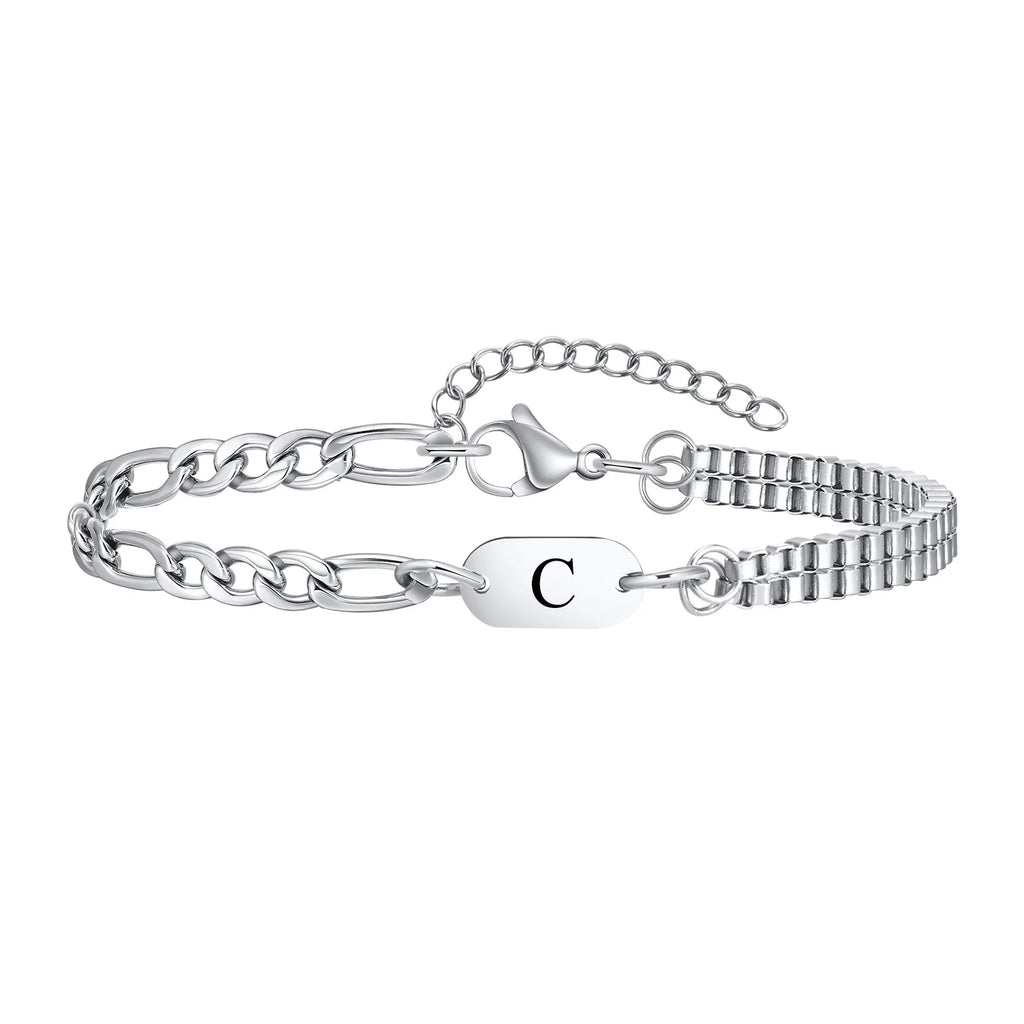 Armband voor heren met initiaal c