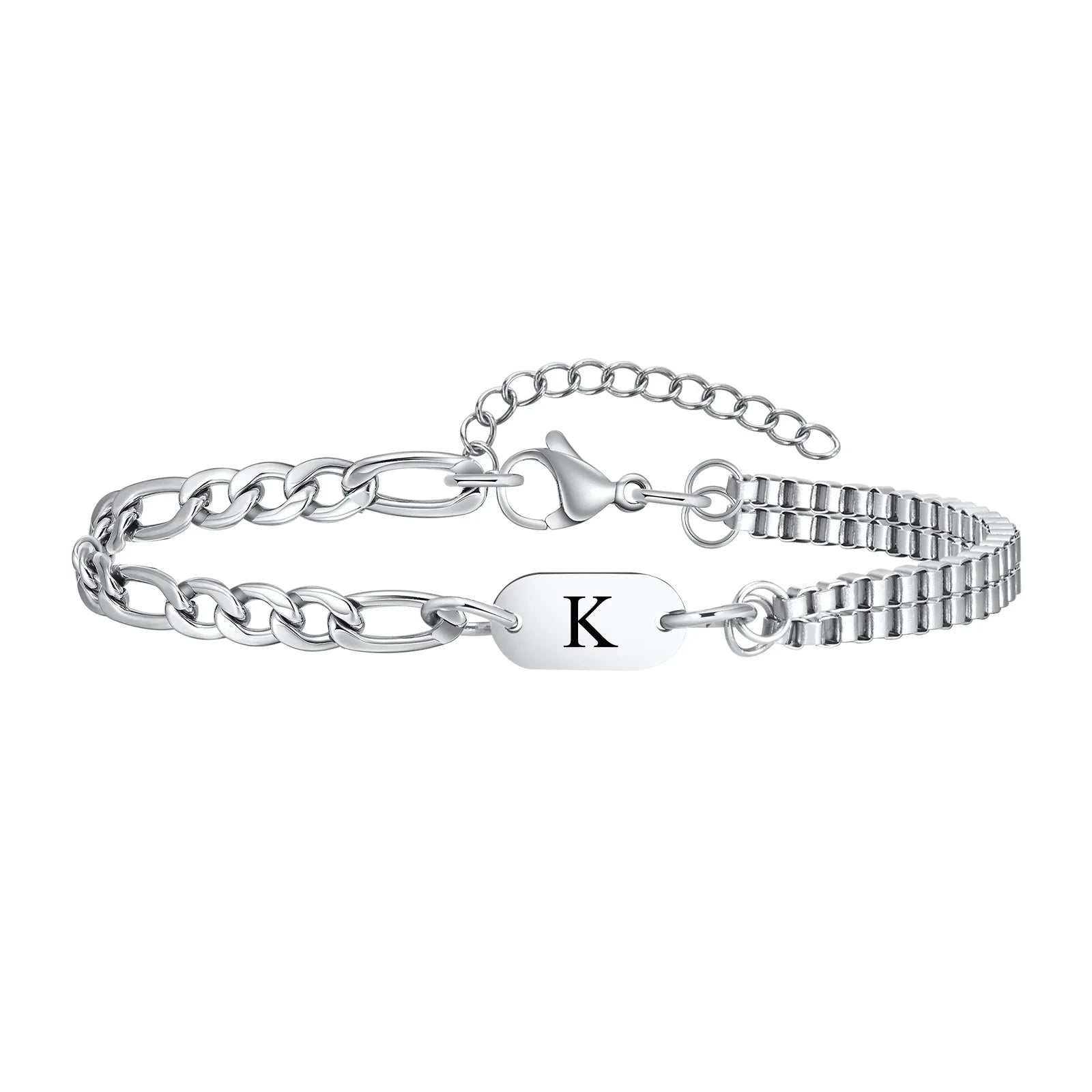Armband voor heren met initiaal k