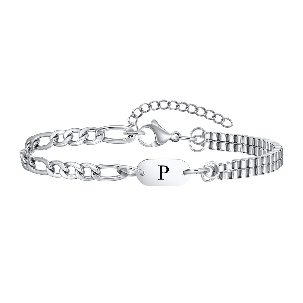 Armband voor heren met initiaal p