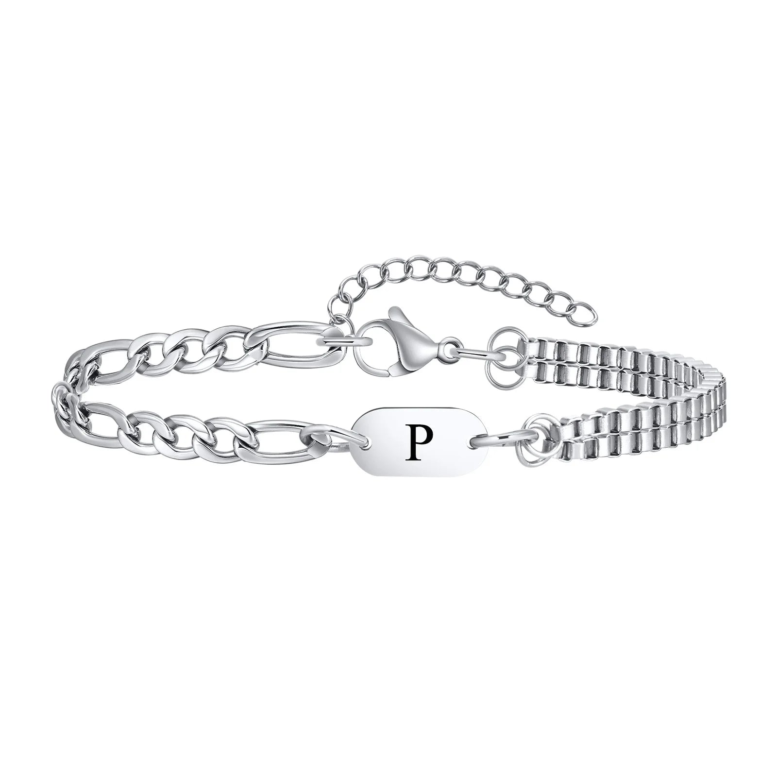 Armband voor heren met initiaal p