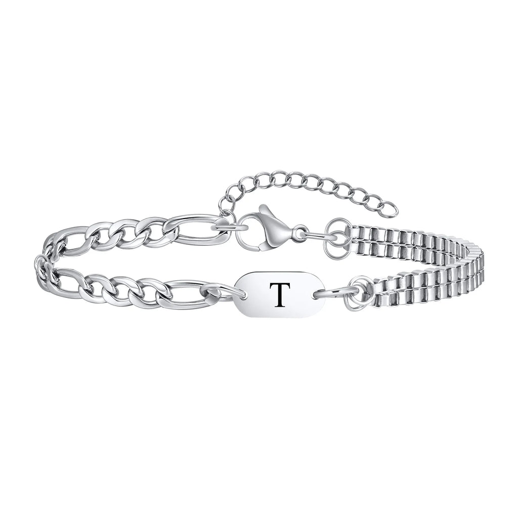 Armband voor heren met initiaal t