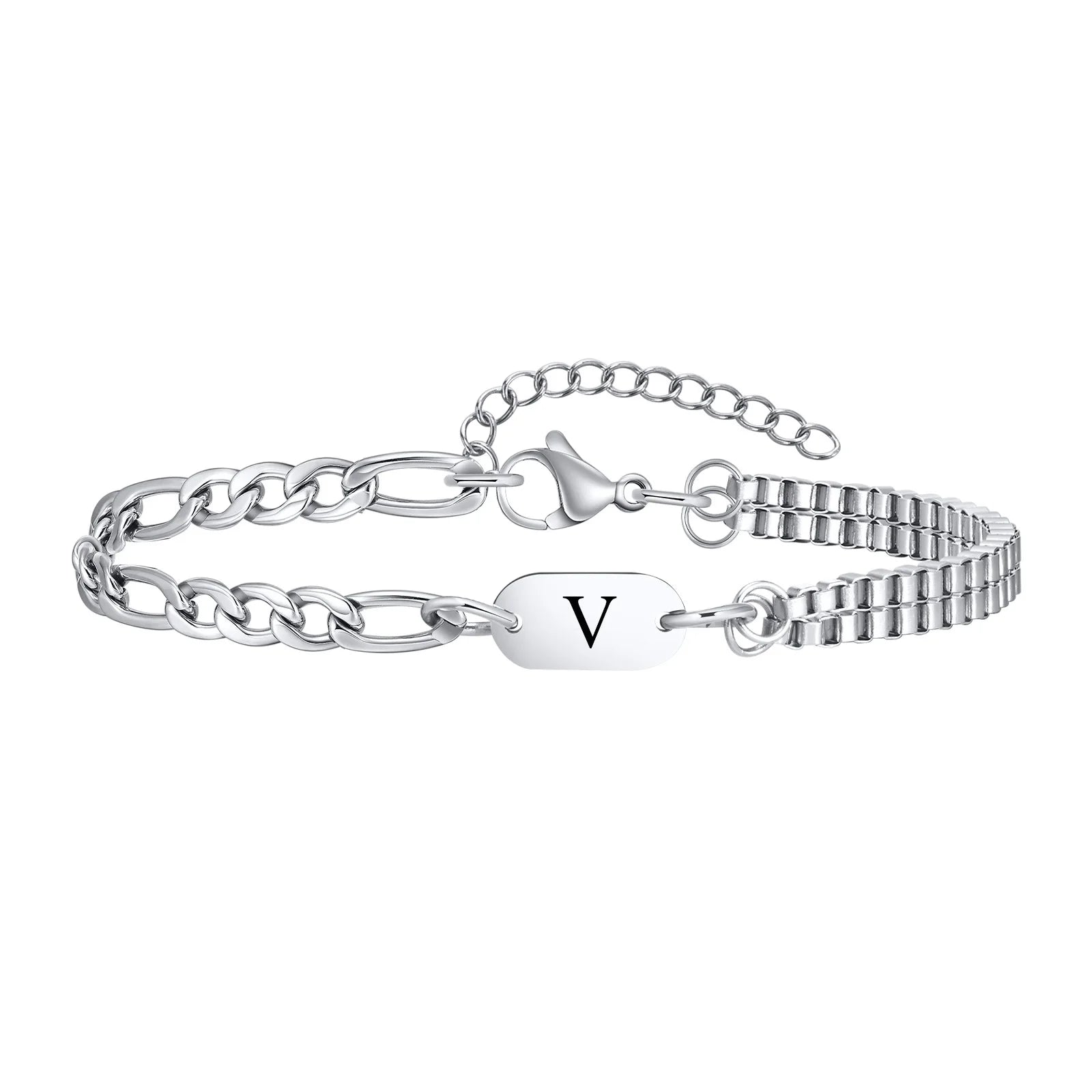 Armband voor heren met initiaal v