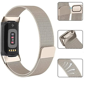 Bracelet pour Montre Fitbit Charge 3 Charge 4 Charge 5 argent