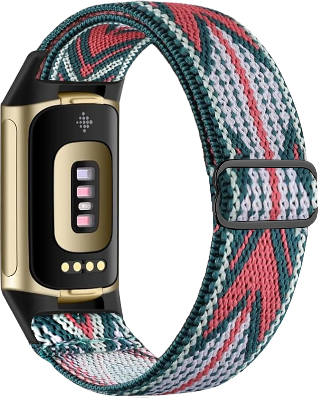 Armband voor Fitbit Charge 5, Charge 6 horloge wit en roze
