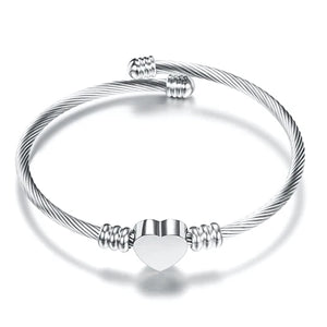 Bracelet Réglable Coeur Gourmette Femme argent