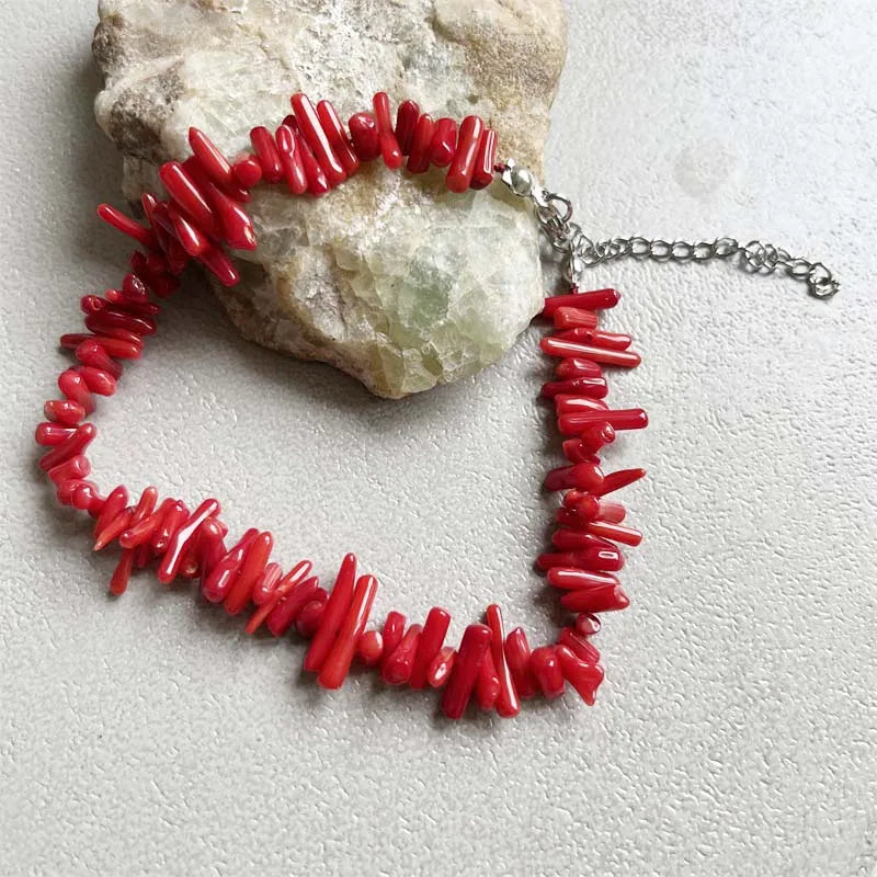 Verstelbare armband van rood koraal