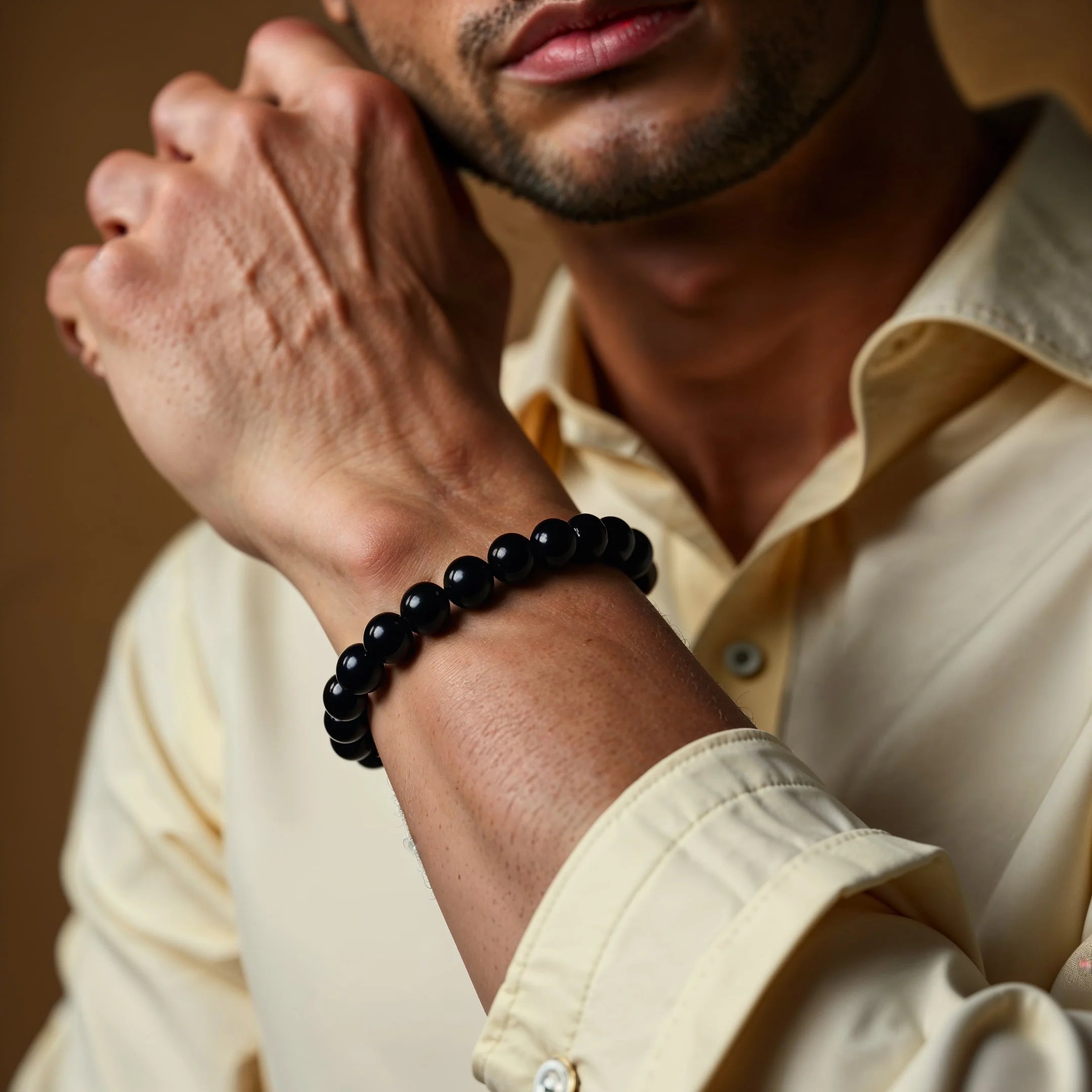 Bracelet "Rempart" en Tourmaline Noire