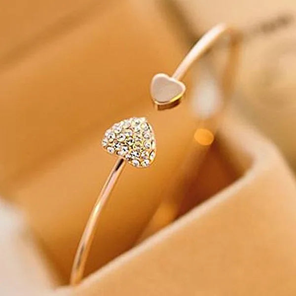 Bracelet Rétro avec Coeur et Cristal