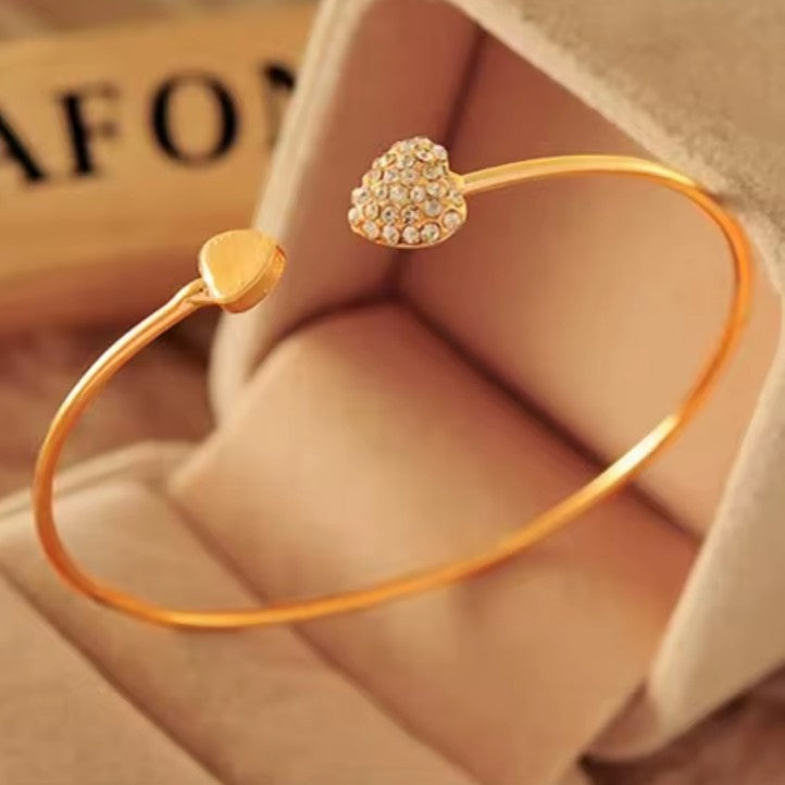 Retro Armband met Hart en Kristal 