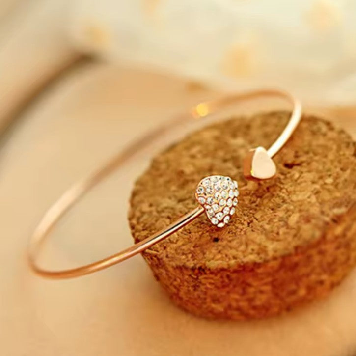 Retro Armband met Hart en Kristal 