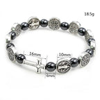 Armband met medailles van Sint-Benedictus en zilveren kruis grote medaille