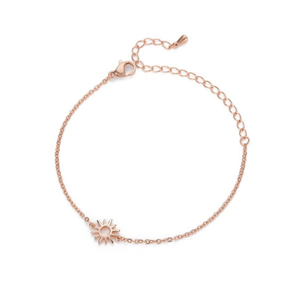 Bracelet Soleil Femme Gourmette Astre or rose