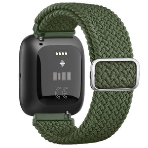 Bracelet Super Élastique Montre Fitbit Versa 1 Versa 2 Versa Lite vert armé