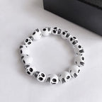 Bracelet Tête de Mort Blanc & Noir blanc