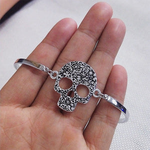 Bracelet Tête de Mort Pour Femme argent