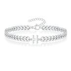 Gedraaide initiaalarmband h