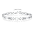 Gedraaide initiaalarmband u
