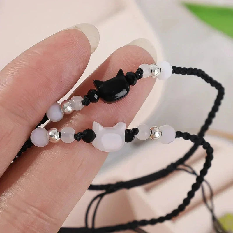 Bracelet Tressé Chat Pierre de Lune 1