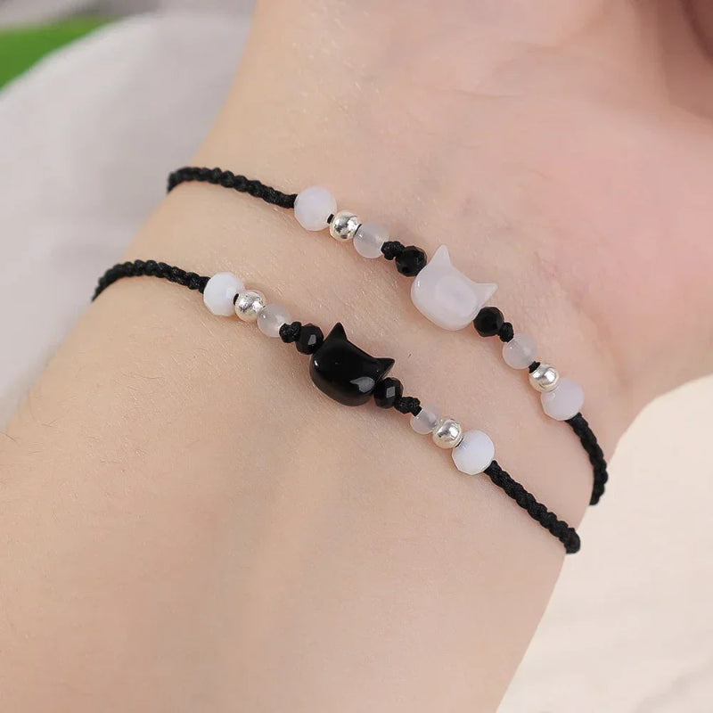 Bracelet Tressé Chat Pierre de Lune 2