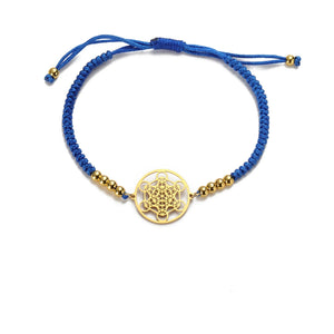 Bracelet Coloré de Femme Cube de Métatron bleu