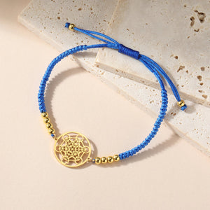 Bracelet Coloré de Femme Cube de Métatron bleu