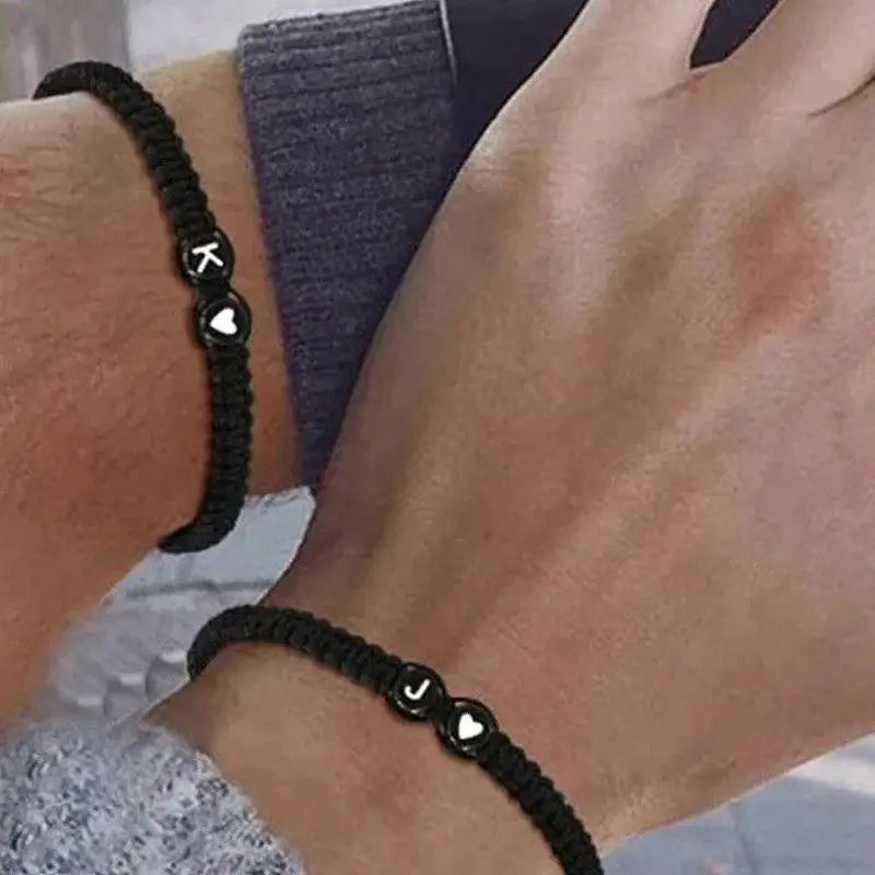 Gevlochten initialenarmband j