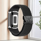 Gevlochten bandje voor Fitbit Charge 5, Charge 6 horloge zwart
