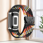 Gevlochten bandje voor Fitbit Charge 5, Charge 6 horloge zwart multicolor