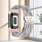 Gevlochten bandje voor Fitbit Charge 5, Charge 6 horloge roze grijs