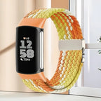 Gevlochten bandje voor Fitbit Charge 5, Charge 6 horloge oranje geel